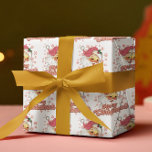 Merry Christmas Retro Typography Santa Pink Hat Wrapping Paper<br><div class="desc">Merry Christmas pink retro typography with a santa claus with a pink hat.</div>