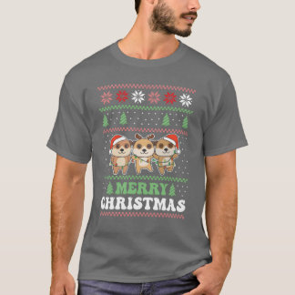 Merry Christmas Retro Ugly Christmas Meerkat retro T-Shirt