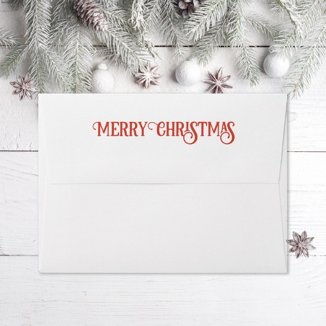 Merry Christmas return address Holiday Envelope (Creator Uploaded)