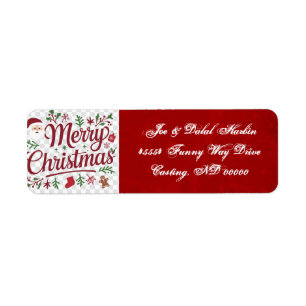 Merry Christmas Return Address Labels
