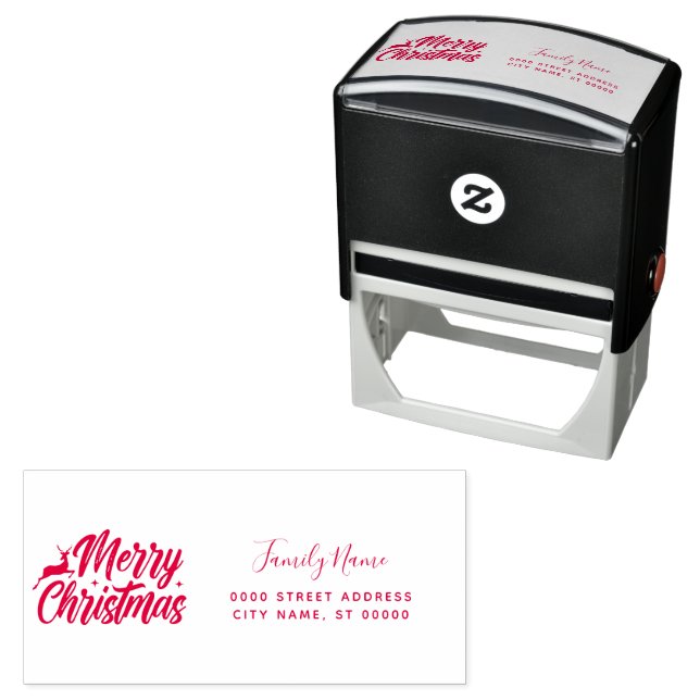 Merry Christmas Return Address Self-inking Stamp (In Situ)