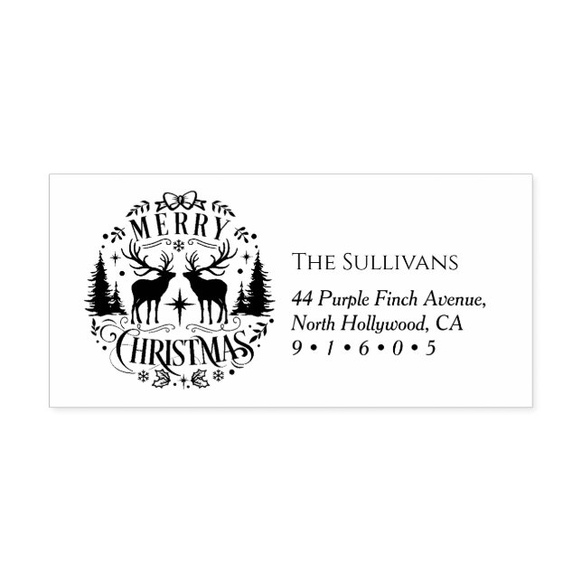 Merry Christmas  Return Address Self-inking Stamp (Design)