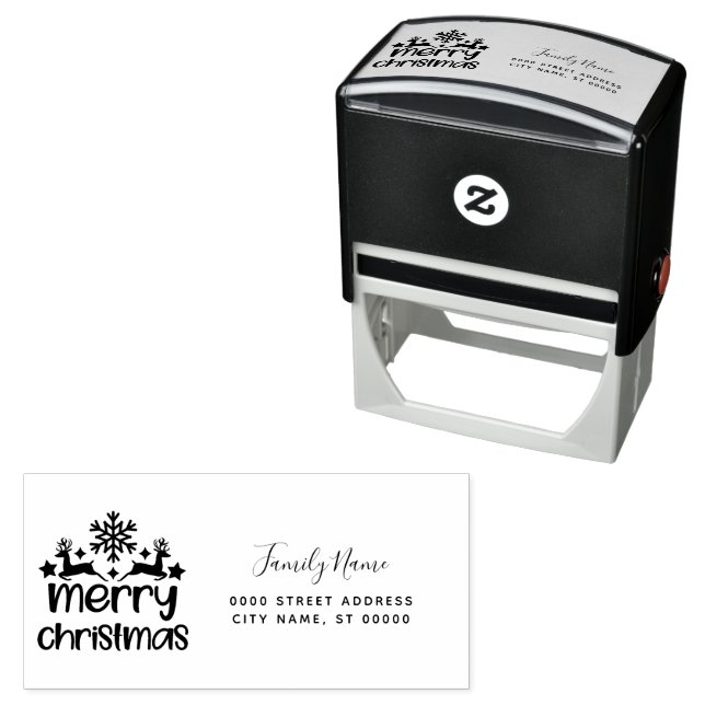 Merry Christmas Return Address Self-inking Stamp (In Situ)