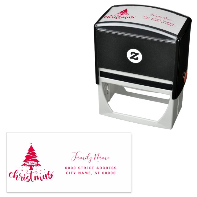 Merry Christmas Return Address Self-inking Stamp (In Situ)