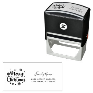 Merry Christmas Return Address Self-inking Stamp