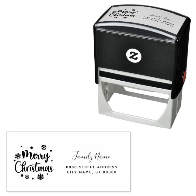 Merry Christmas Return Address Self-inking Stamp (In Situ)