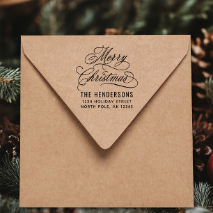 Merry Christmas Return Address Self-inking Stamp