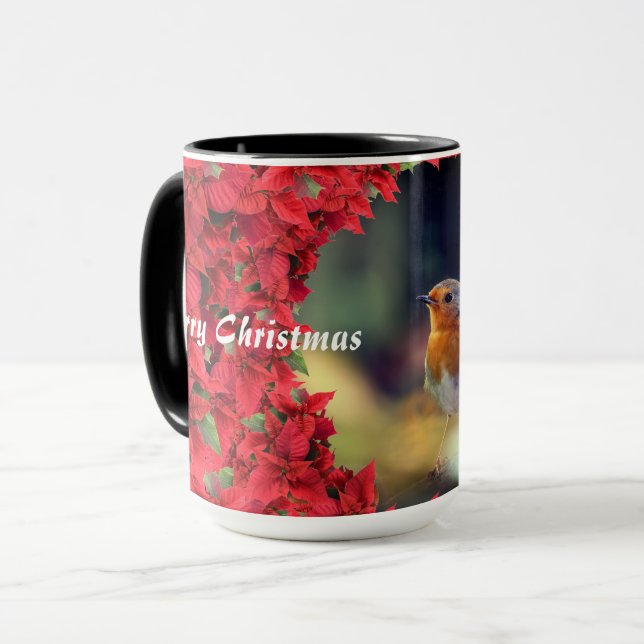 Merry Christmas Robin Mug (Front Left)