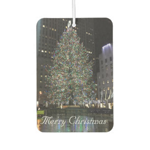 Merry Christmas Rockefeller Centre NYC Xmas Tree Car Air Freshener