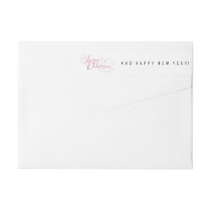 Merry Christmas (Rose Gold GLITTER) Wrap Around Label