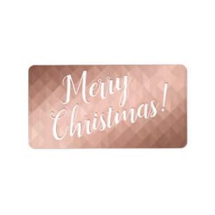 Merry Christmas rose gold minimal Label