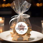 Merry Christmas Rose Gold Star Classic Round Sticker<br><div class="desc">Personalized Custom Merry Christmas Rose Gold Star Classic Round Sticker</div>