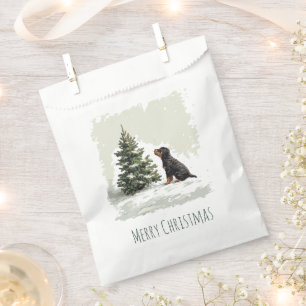 Merry Christmas Rottweiler Dog Christmas Tree Favour Bag