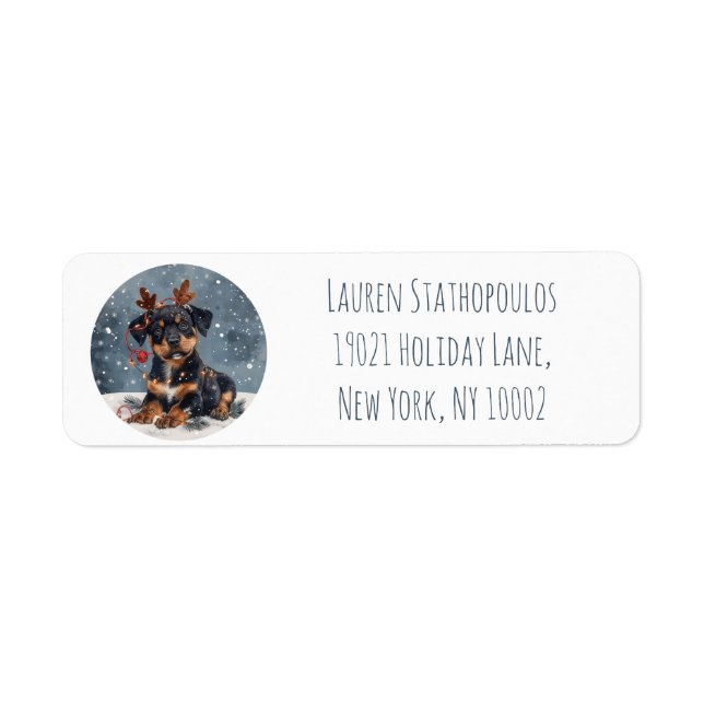 Merry Christmas Rottweiler Dog Reindeer (Front)