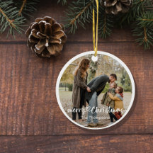 Merry Christmas Round Photo | Personalized Family