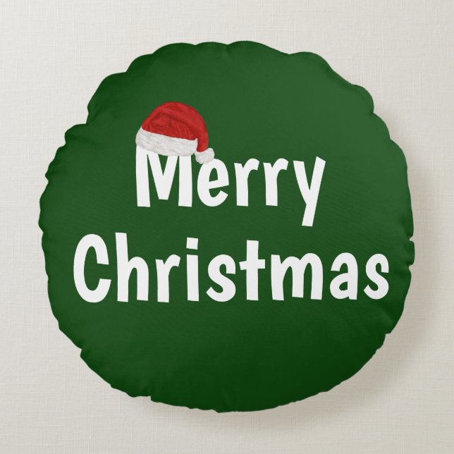Merry Christmas Round Pillow (Front)