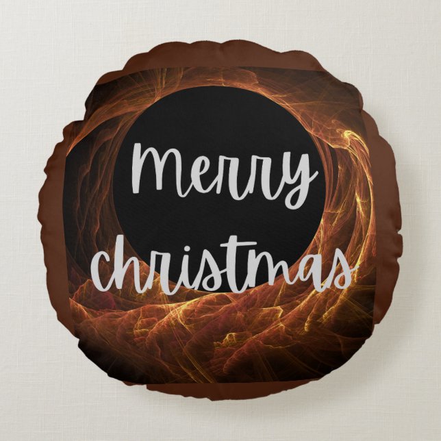 merry christmas round pillow (Front)