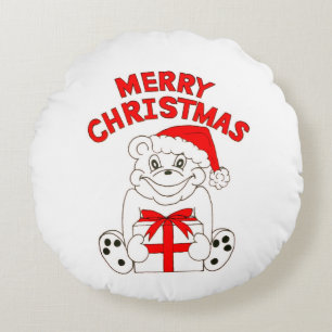 Merry Christmas Round Pillow