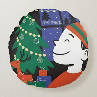 Merry Christmas Round Pillow