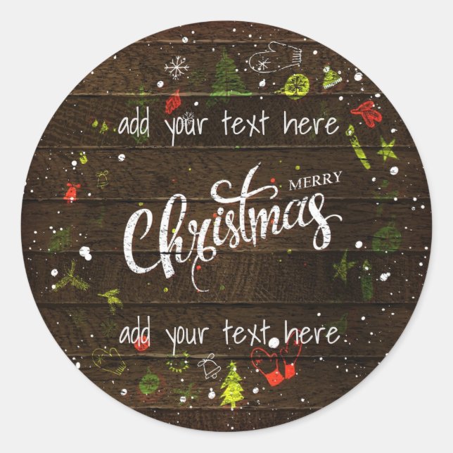 Merry Christmas Round Sticker (Front)