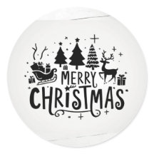 Merry christmas round sticker
