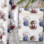 Merry Christmas Rounded Lozenge 2 Photo Wrapping Paper<br><div class="desc">Merry Christmas photo wrapping paper with 2 custom photos, traditional holly and pine accents and a modern colour palette. The design features 3 photos repeated across the paper and you can also change the colour of the text and background. Your photos are displayed in 16:9 portrait format and the photo...</div>
