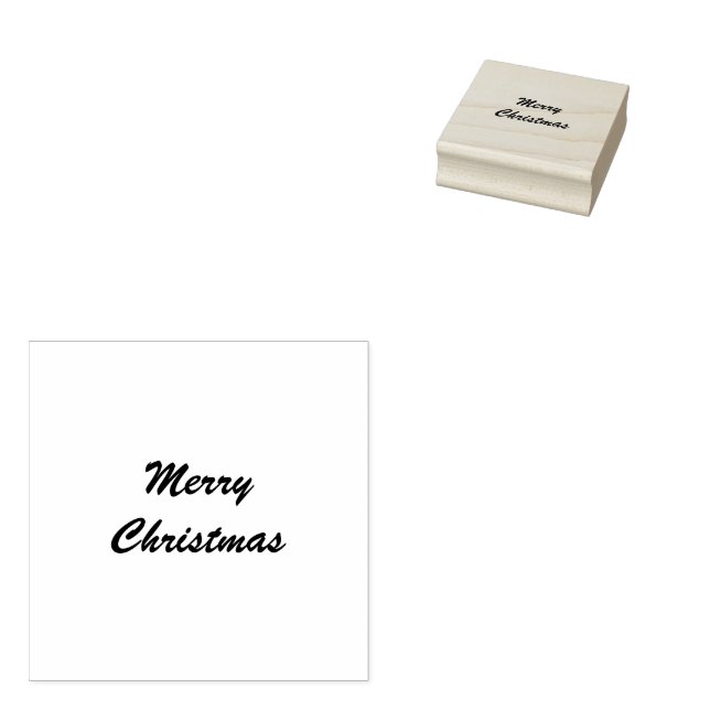 Merry Christmas Rubber Stamp (Stamped)