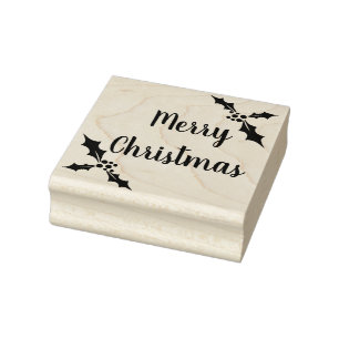Merry Christmas Rubber Stamp, Christmas Stamp