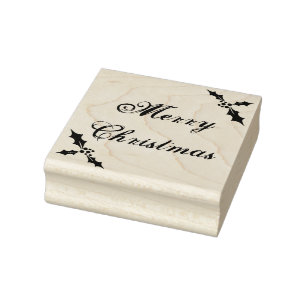 Merry Christmas Rubber Stamp, Christmas Stamp