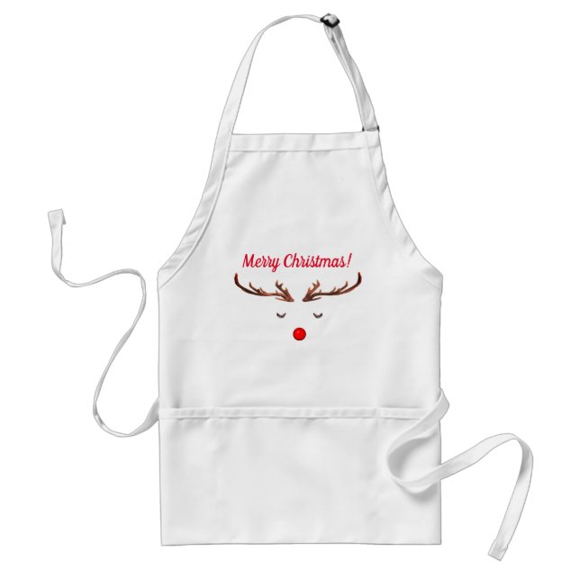 Merry Christmas Rudolph Apron (Front)