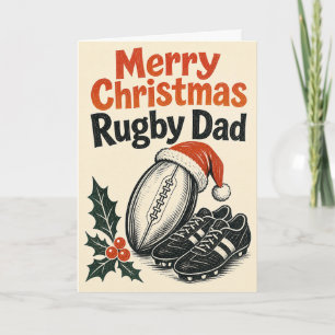 Merry Christmas Rugby Dad Card