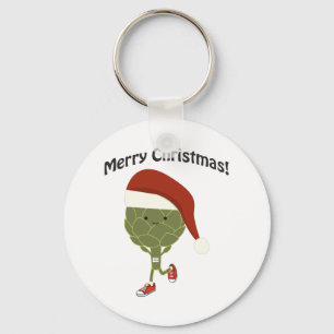 Merry Christmas! Running Artichoke Keychain