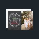 Merry Christmas Rustic Chalkboard Mistletoes Photo Holiday Postcard<br><div class="desc">'Wishing You A Very Merry Christmas' Colourful Greeting Typography Within A Scrolled Traditional Vintage Frame, Rustic Christmas Chalkboard With Mistletoes Photo Holiday Postcard. Designed by fat*fa*tin. Easy to customize with your own text, photo or image. For custom requests, please contact fat*fa*tin directly. Custom charges apply. www.zazzle.com/fat_fa_tin www.zazzle.com/color_therapy www.zazzle.com/fatfatin_blue_knot www.zazzle.com/fatfatin_red_knot www.zazzle.com/fatfatin_mini_me...</div>