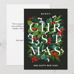 Merry Christmas Rustic Corporate Greeting Holiday Card