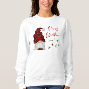 Merry Christmas Rustic Country Girl Gnome Holiday Sweatshirt