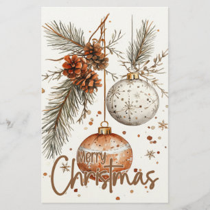 Merry Christmas Rustic Greeting Stationery