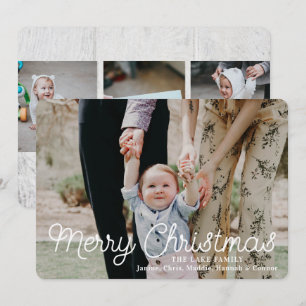 Merry Christmas Rustic Photo Holiday Card
