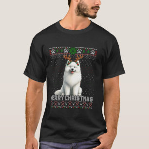 Merry Christmas Samoyed Reindeer Dog Lover Ugly Xm T-Shirt
