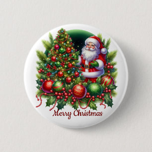 Merry Christmas Santa 2 Inch Round Button