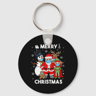 Merry Christmas Santa And Friends Boys Kids Family Keychain