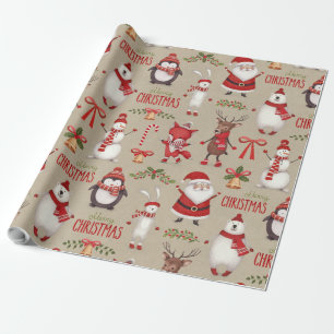Merry Christmas Santa And Friends Wrapping Paper