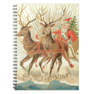 Merry Christmas (Santa and his Reindeer) Notebook