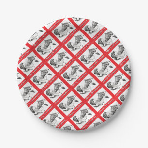 Merry Christmas Santa  and Horse Paper Plate