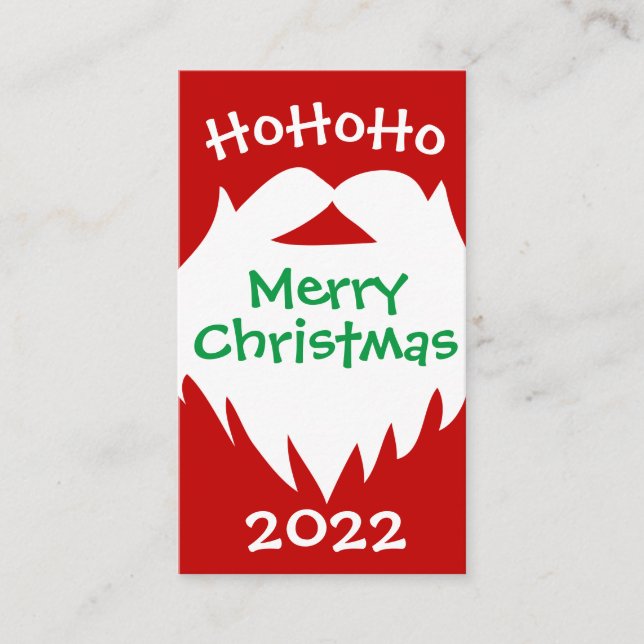 Merry Christmas Santa Beard 2022 Business Card (Front)