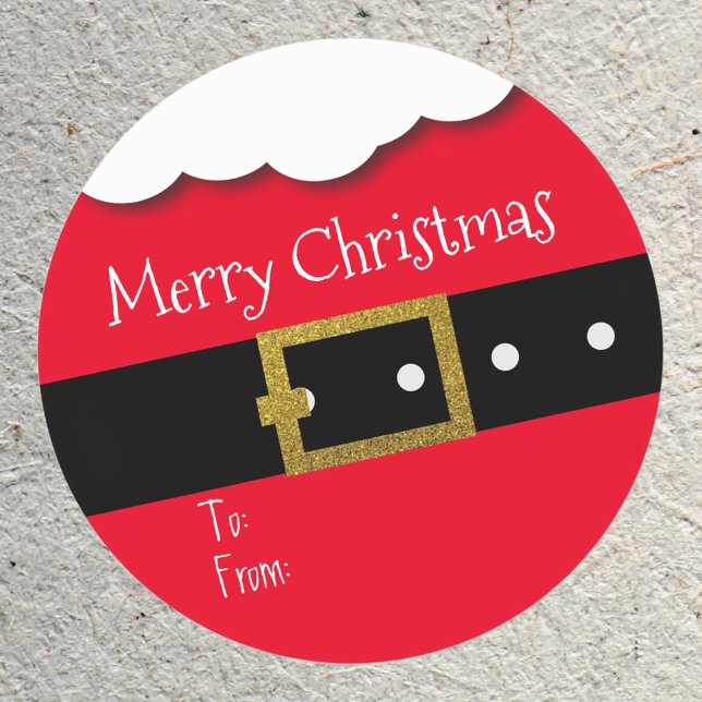 Merry Christmas Santa Belt Gift tag Personalized  (Creator Uploaded)
