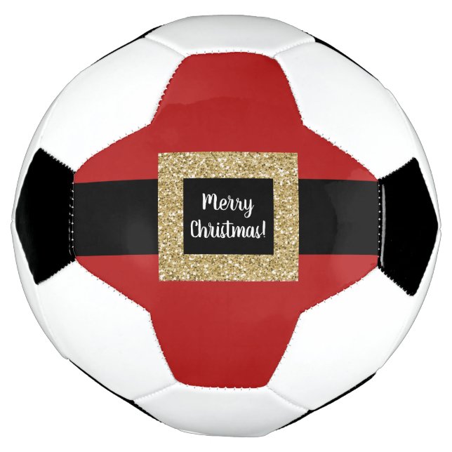 Merry Christmas Santa Belt Soccer Ball (Rotated)