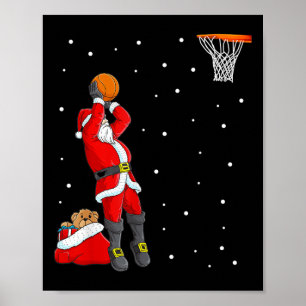 Merry Christmas Santa Bysketbyll Player - Slam Dun Poster