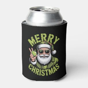 Merry Christmas Santa Camo Sunglasses Peace Xmas Can Cooler