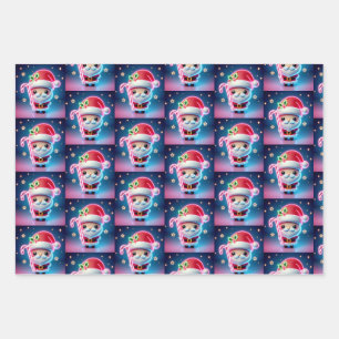 Merry Christmas Santa Candy Wrapping Paper Sheet