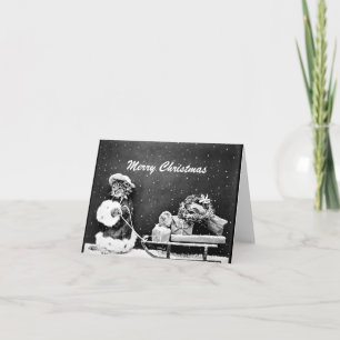 Merry Christmas Santa Cat Christmas Card